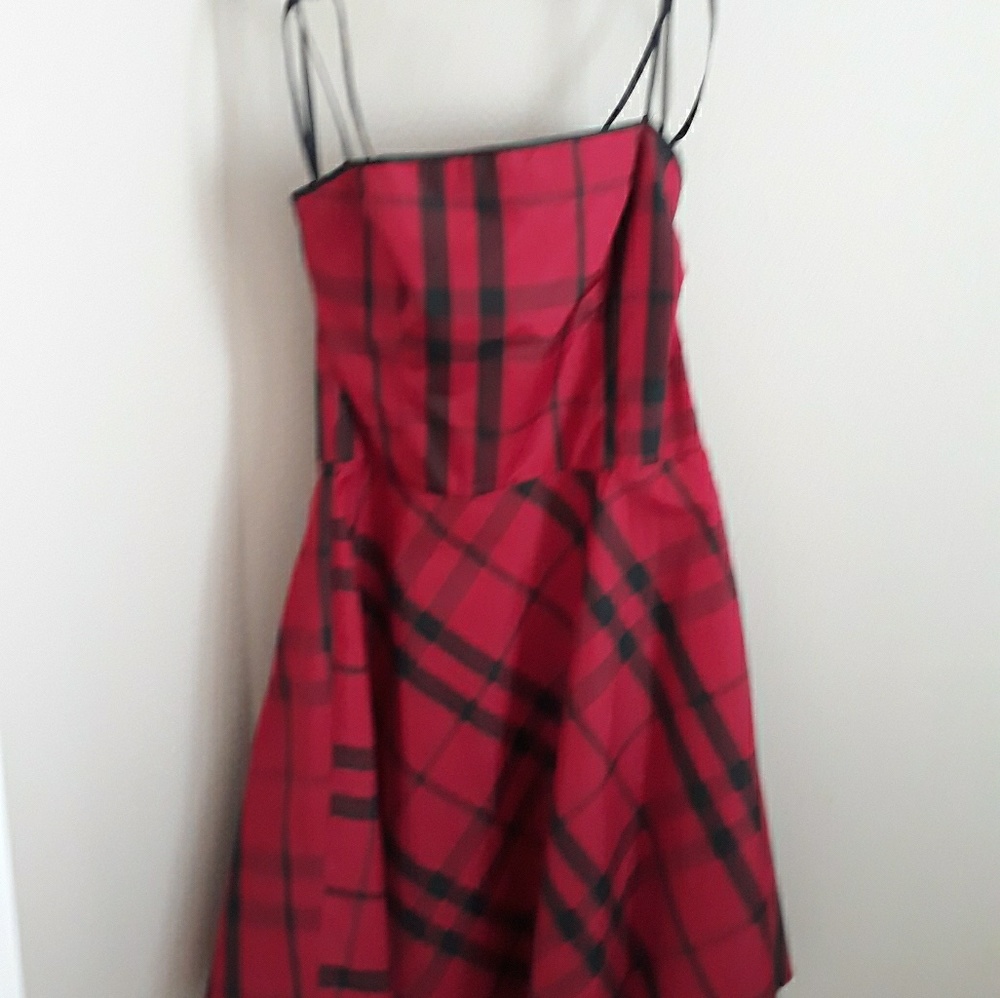 Red and black dress
